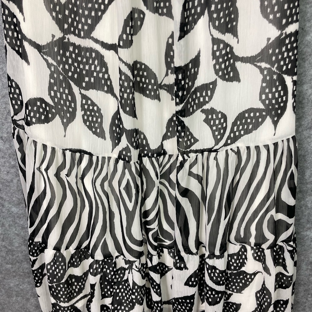 White House Black Market Dress Womens 0 Black Patchwork Halter Maxi Chiffon - Picture 3 of 11